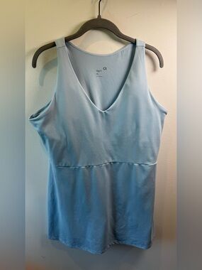 GapFit Light Blue Active Tank Dress XL Built-In Shorts Pocket Tennis